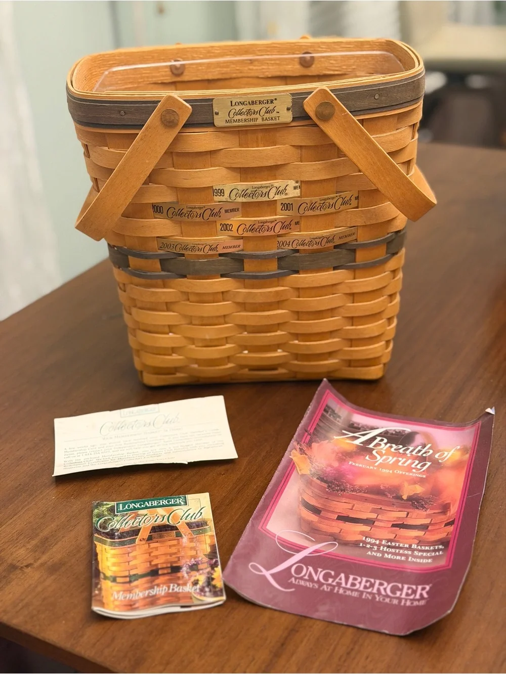 Longaberger Collectors Club Membership Charter Member Basket w Liner